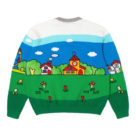 Hypland HELLO KITTY CARNIVAL KNIT SWEATER (NIGHT TIME) “Super Mushrooms”edition - Picture 2 of 6